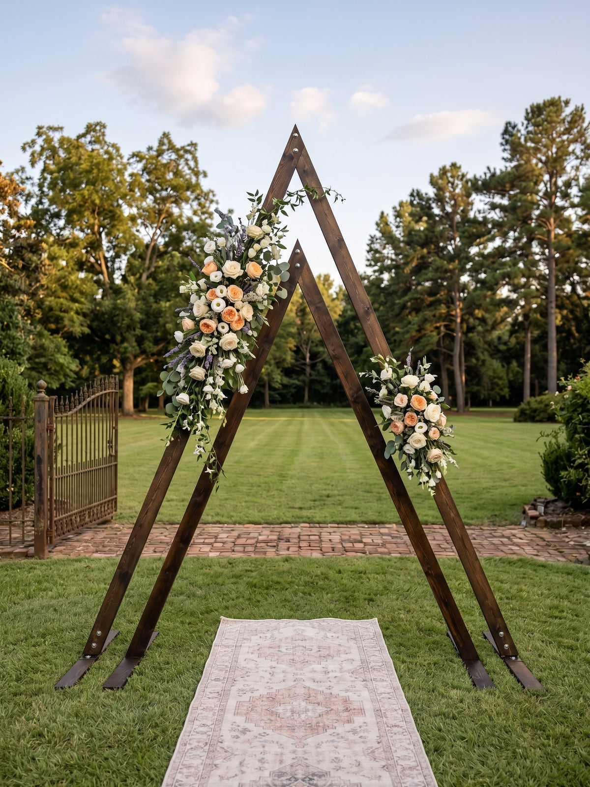 Dark Wood A-Frame Arch