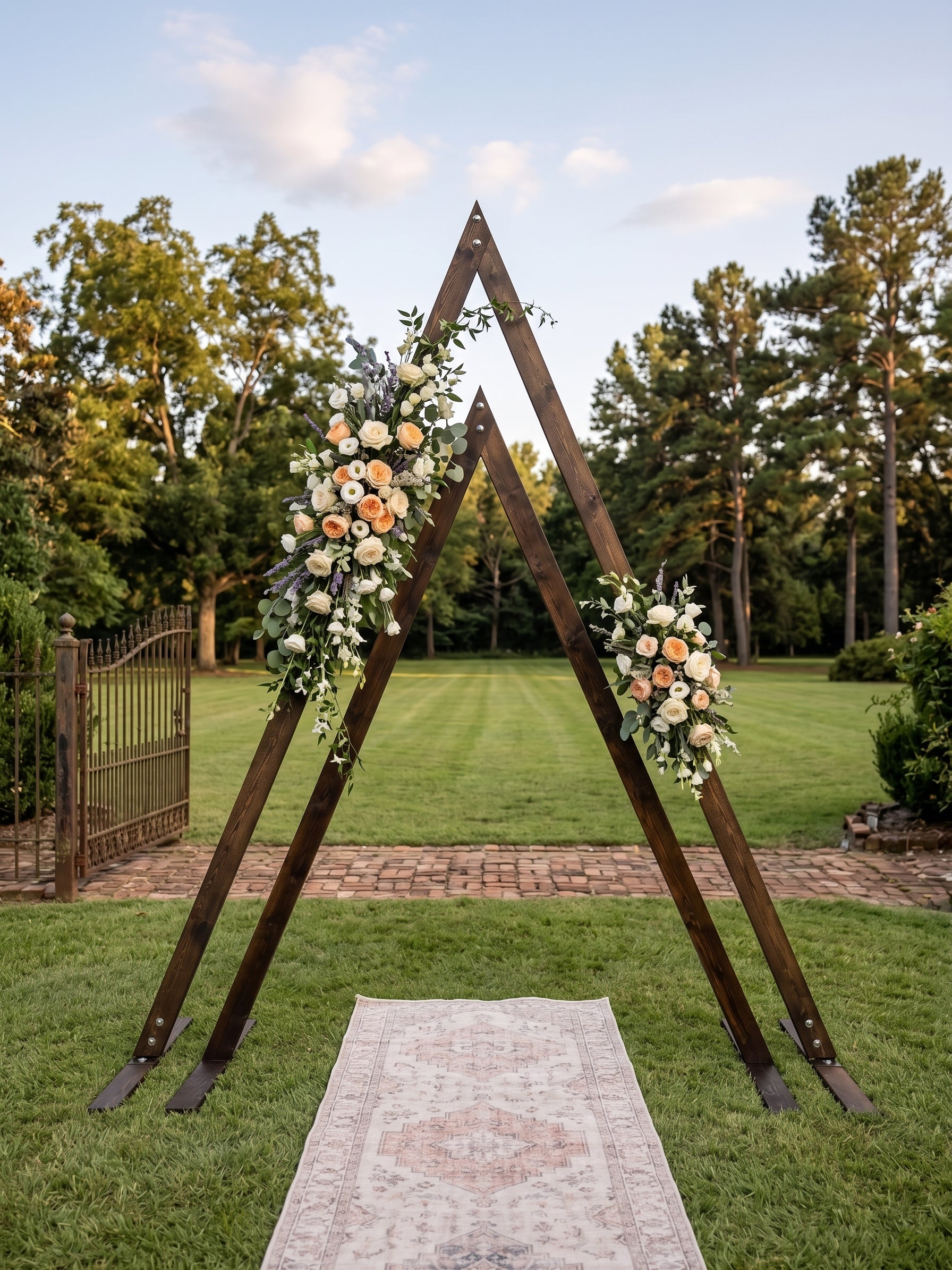 Dark Wood A-Frame Arch