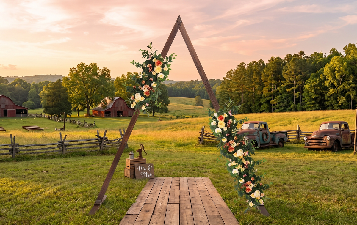 Dark Wood A-Frame Arch