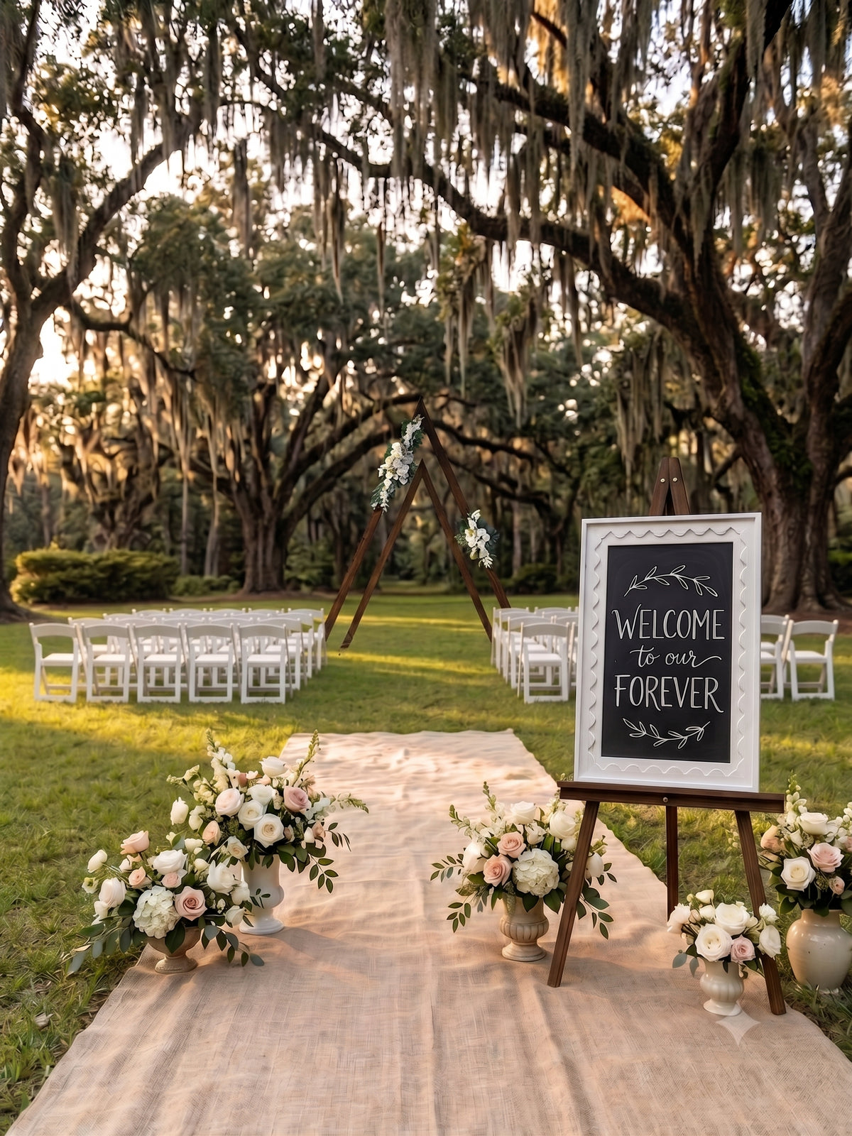 Dark Wood A-Frame Arch